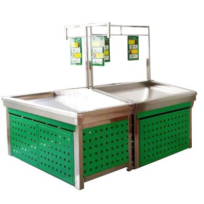 China Single sided high quality supermarket storage fruit vegetable stainless display rack for sale for sale