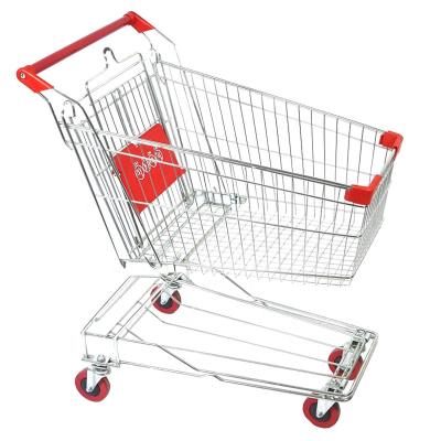 China Rustproof Unfolding 4 Wheels Supermarket Metal Shopping Trolley Brands Shopping Cart For Store for sale