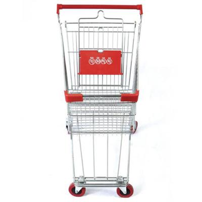 China 280 L Rustproof Large Size Grocery Metal Shopping Trolley Strong Coin Trolley For Supermarkets for sale