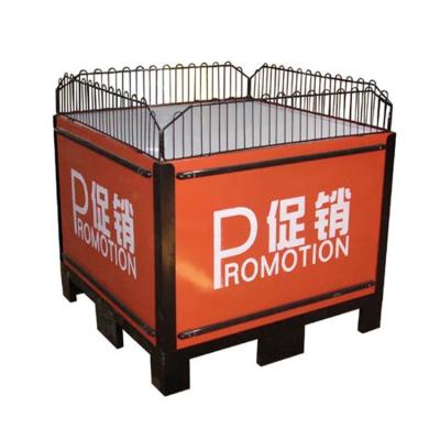 China 1) Supermarket 2) 2022 Stores Advertising Supermarket Products Promotion Rack Counter Table With Cabinet for sale