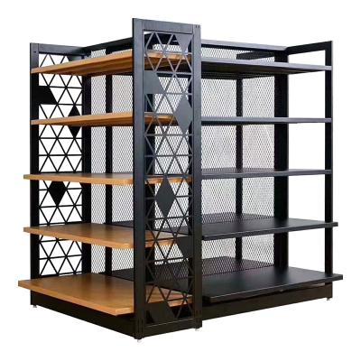 Китай Single / Double Side 750kg Stainless Steel Cheap Display Rack Shop Shelving Wood Shelves For Shops продается