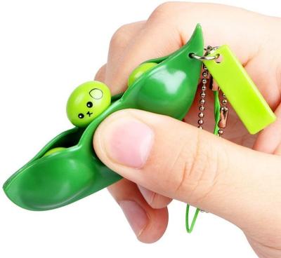 China Squishy Rubber Squeeze-a-Bean Soy Pendants Toys With Reduce Anxiety And Stress, Fidgety Person Toys Key Squeeze-a-Bean Chain Pendants for sale