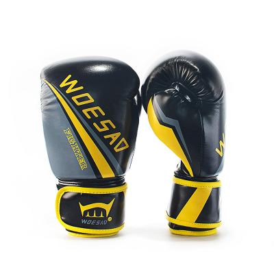 China Adults Professional Luva De Boxe 12oz Muay Thai Leather Kick Printing Boxing Glove Custom Fighting Gloves for sale