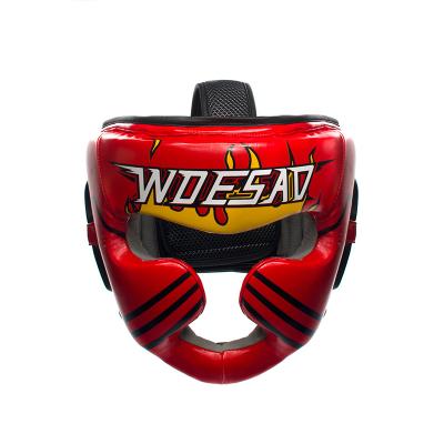 China Closed Type American Football Football Head Guard Mma Helmet PU Full Shield Boxing Head Guards for sale