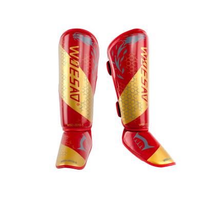 China Adult Espinillera Futbol Muttahida Majlis-e-Amal Instep Taekwondo Football Shin Pad Guard Boxing Muay Thai Leather for sale