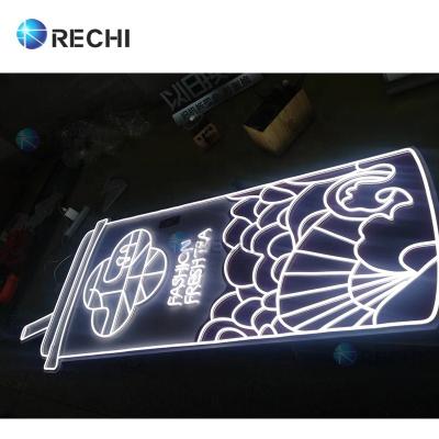 China Waterproof LED Modules RECHI Advertising Light Signage For Milk Tea Shop/Coffee Shop/Bars Waterproof Acrylic Led Neon Sign Illuminated Sign Letters for sale