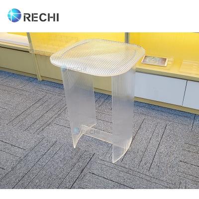 China Coffe table size and color can be customized according to your requirement RECHI Supply Clear Water Ripple Acrylic Coffee Table Desk and Acrylic High Table Feet for Decoration interior furnishing for sale