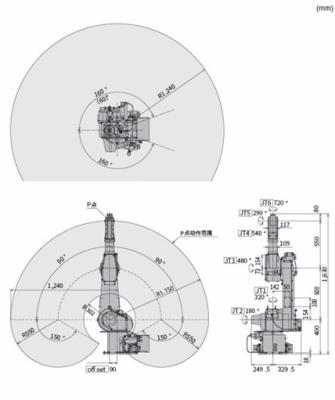 중국 가와사키 폭발 방지 페인팅 로봇 5KG 1240Mm 스프레이 처리 용품 판매용