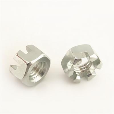 China Heavy Industry Galvanized Carbon Steel Nuts Castle Nut Metric Hex Slotted Castle Nut for sale