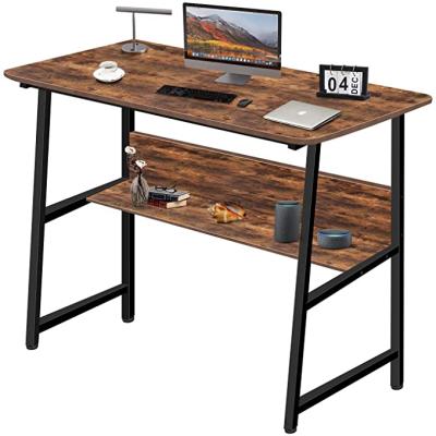 China Other Office Industrial Home Office Computer Style Physical Channels Table Corner Wooden Desk With Shelf for sale