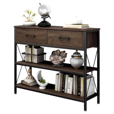 China Other Morden Style Wooden Bedside Table Cheap Side Desk With Metal Frame For Living Room for sale