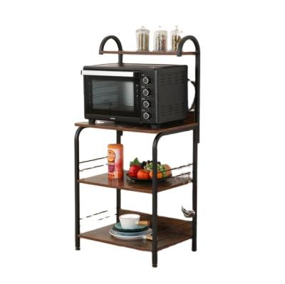 China Wholesale Durable Modern Style Home Furniture Kitchen Trolley Living Room Kitchen Rack Home Microwave and Dish Racks for sale