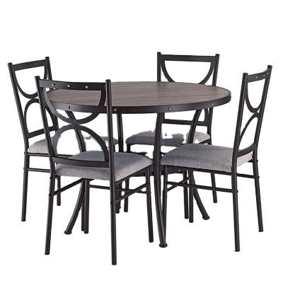 China Modern type industrial metal dining room furniture dining room table and wood set USA $35-390/chair set for sale