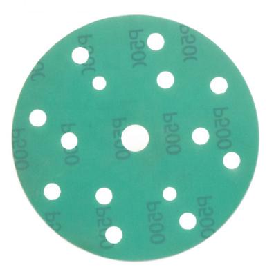 China Wooden procesdsing made in china 6 inch high quality film hook and loop green abrasive disc for sale