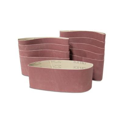 China Long Life High Performance China Supplier 100*610 P60-120 Red Aluminum Oxide Emery Paper Backing Abrasive Sanding Belts for sale