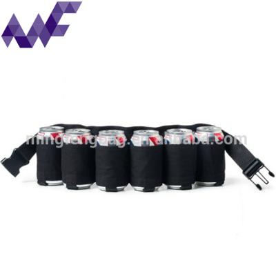 China Outdoor Sports Wine Running Increasing 6 Pack Beer Soda Camping Picnic Can Non-Alcoholic Drink Belt Holder for sale