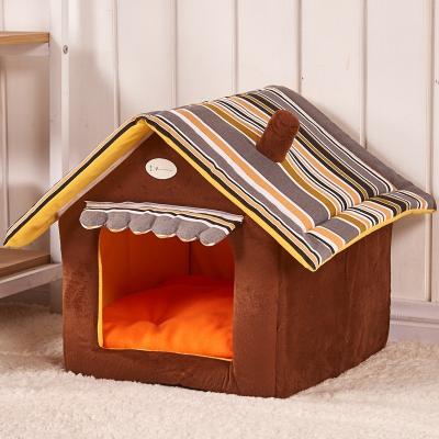 China Velvet Cat Dog Pet Bed House Nest Mat Detachable And Washable Breathable Soft Autumn And Winter Keep Warm Indoor Sofa Cage Kennel for sale