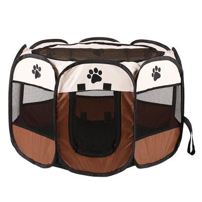 China Oxford Cloth Waterproof Breathable Washable Cloth Nest House Playpen Fence Folding Pet Octagon Folding Dog And Cat Cage Kennel for sale