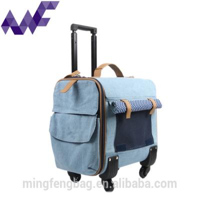 China New Design Viable Outside Travel Dog Bag/Shoulder Luggage Portable Pet Carrier Dog Crate Trolley for sale