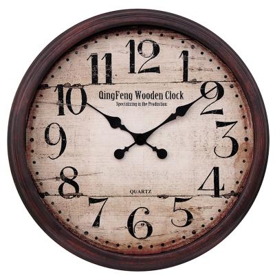 China Europe Hot Design Wooden Frame Customized Vintage Classic Style Wooden Wall Clock for sale