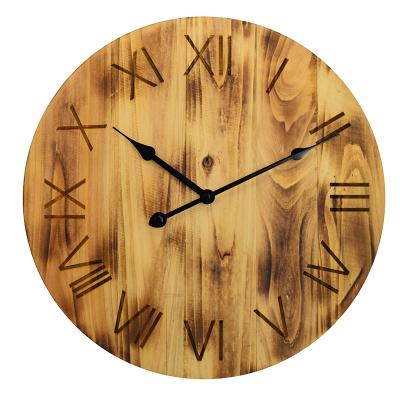 China Antique Style 100% Solid Wood Wall Clock Factory Price Antique Wooden Framed Wall Clocks for sale