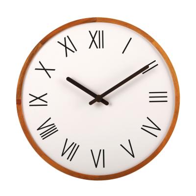 China 30CM Korean Korean Style Solid Wood Frame Without Glass Outdoor Rustic Wall Clock For Home for sale