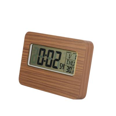 China Fashion Antique Modern DARK Wood Home Electronic Alarm Clock Style Creative Led Clocks for sale