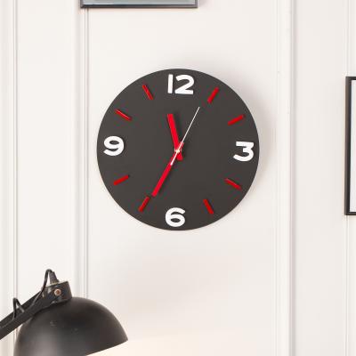 China BRIEF Acrylic Wall Clock 3D Black Color Numbers Modern Minimalist Style Wall Clock For Home Decoration for sale