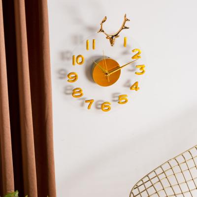 China New Design FOLDER 2022 Fashion Wall Clock Modern Minimalist Style Wall Clock Home Decoration With 3D Numbers for sale