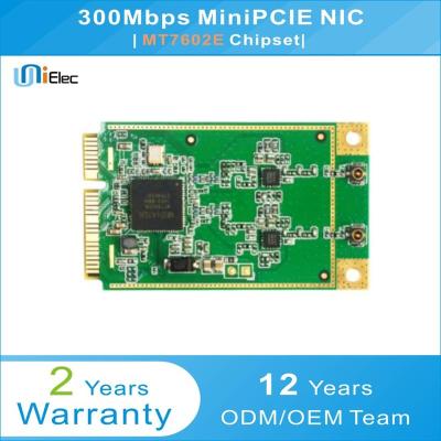 China Custom MTK MT7602 2x2 22dbm 802.11/b/g/n 300Mbps MiniPCIE NIC MT7602E PCBA OEM WiFi ODM Board U7602E-F1 for sale