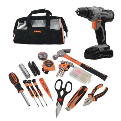 China KSEIBI Electric Power Tools Impact 20V Cordless Construction Drill With 2 Batteries Hand Tools Tool Kit for sale