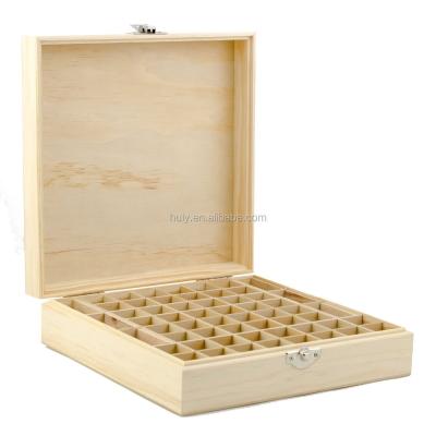 China Pine 68 Handmade Grid FSC Porcelain Plant Essential Oil Wooden Carrying Case, Essential Oil Wooden Box, Doterra Wooden Storage Box for sale