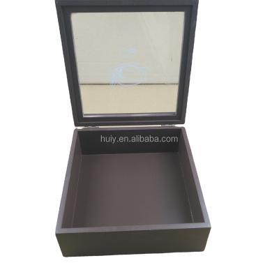 China Export Handmade Quality Products Customized Unfinished Transparent Large Porcelain Wooden Box With Glass Lid for sale