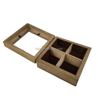 China Handmade High Quality Newly Personalized Rectangular Cheap Wooden Box With Glass Lid for sale