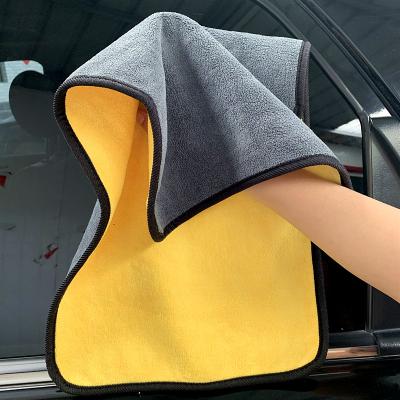 China Child Safe Coral Fleece Car Cleaning Double Side Tool Thickened Car Drying Towel for sale