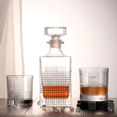 China High Quality STOCK 750ml Lead Free Crystal Glass Decanter With Stopper Lid For Whiskey Wine Alcohol Liquor Beverage for sale