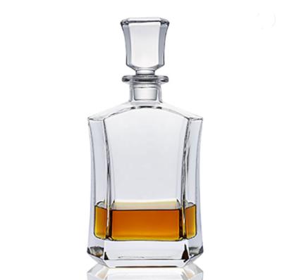 China Wholesale Unique CURRENT Crystal Whiskey Decanter Custom Logo 26oz Plain Whiskey Decanter Clear Glass Decanter Set With Free Sample for sale