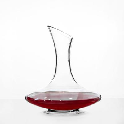 China Wholesale 1400ml CURRENT Oblique Mouth Around Crystal Glass Wine Decanter for sale