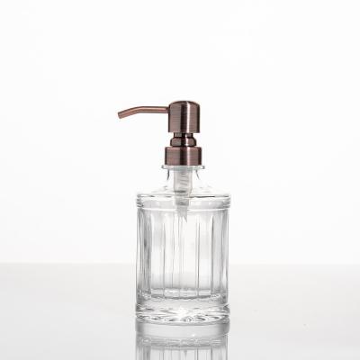 China Modern Soap Pump Kitchen Soap Dispenser for Bathroom Liquid Glass with Rust Proof Stainless Steel Mix Glass Flat 300ml 3-7days for sale