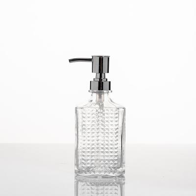 China 350ml Modern Glass Soap Dispenser With 304 Rust Resistant Stainless Steel Soap Pump Soap Dispenser for sale