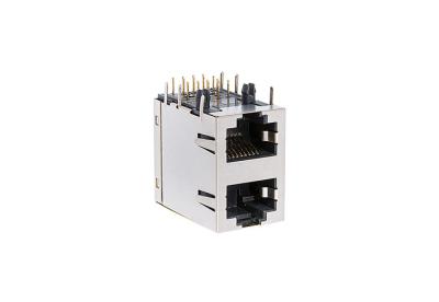 중국 이더네트 RJ45는 연결관/Cat5 Rj45 잭 8개의 항구 2X1 TM59B821T2X11 이중으로 합니다 판매용