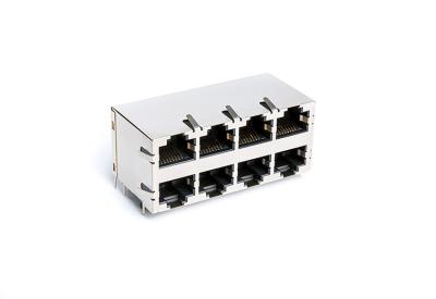 China Cat3 Cat5 Rj45 Dual pilha protegida conector Jack Tm59b824t2x12 do Magnetics à venda