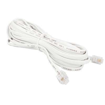 China Enchufe de 6P4C RJ11 para tapar el cable plano 26AWG*4C del teléfono blanco en venta