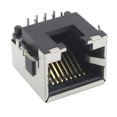 China Weiblicher Adapter 90 Grad-RJ45 mit einzelnen dem Hafen der Wannen-Platten-8,6, der an abschirmt zu verkaufen