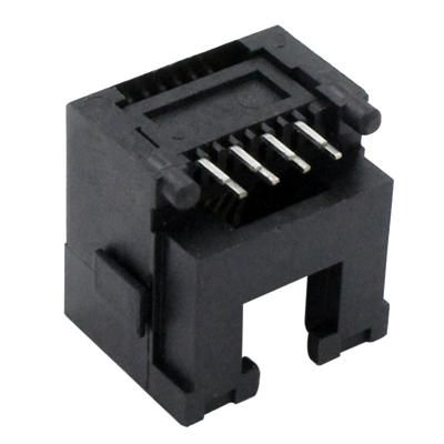 China Einzelner Hafen 1x1 der Wannen-Platten-RJ45 modulare Jack Tab Down Without Leds 8,6 auf 90 Grad zu verkaufen