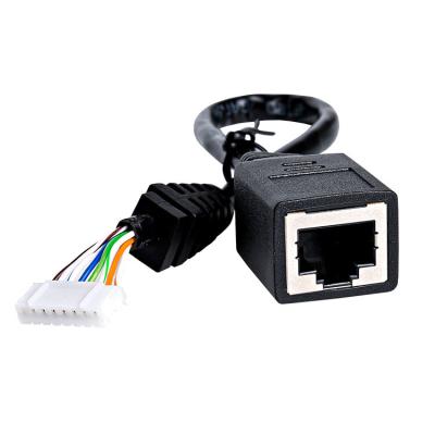 China Cable negro de encargo del conector hembra del cable de extensión de OD5.5mm RJ45 en venta