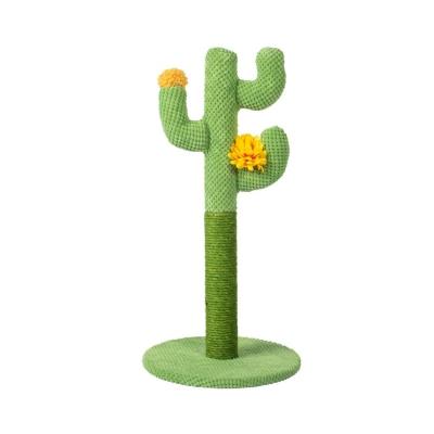 China Sustainable Modern Green Luxury Small Cute Cactus Design Cotton Rope Pet Mail Cat Tree for sale