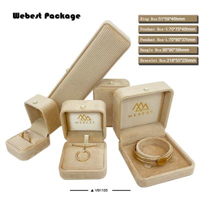 China Webest jewllery set package new custom soft romantic unique velvet eco-friendly material jewelry plastic box for sale