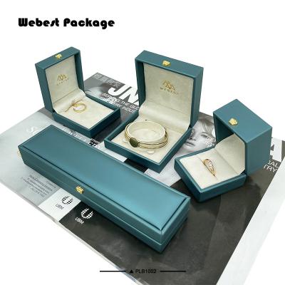 China Webest Jewelry Packaging Box Luxury Suede Packaging Box Eco-Friendly PU Ring Box Hexagon With Logo for sale