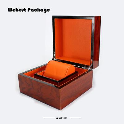 China Watch Packing Webest Guangdong Factory Fashion Quality PU Leather Inside Luxury Wooden Watch Packing Box for sale